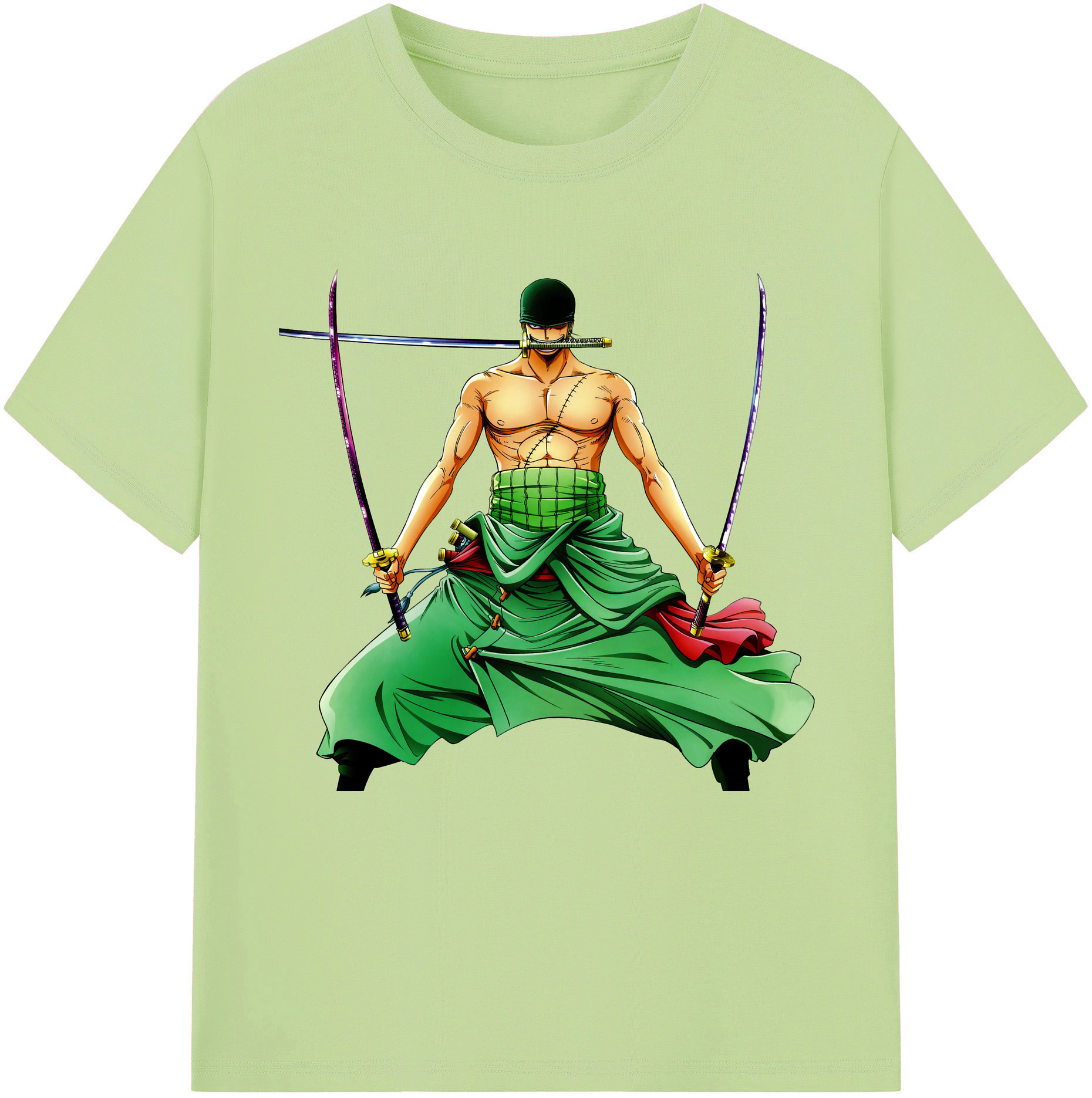 ワンピース ロロノア・ゾロ ONE PIECE Roronoa Zoro 綿100％半袖Tシャツ（フロントプリント）